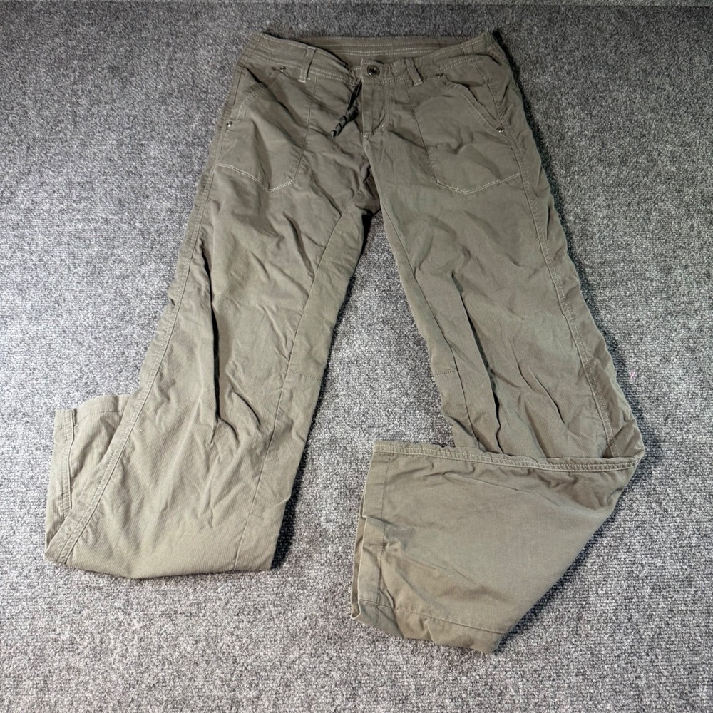 Kuhl Women Olive Green Hiking Pants Size 4 Regular Straight Leg Cotton Nylon Mix